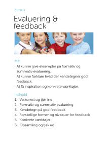 Evaluering og feedback Kompetencehuset Heckmann